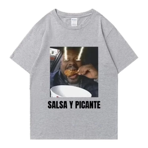 Don Pollo Salsa Y Picante komik grafik t shirt erkek kadın klasik punk Tee boy kısa kollu rah
