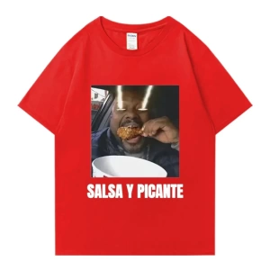 Don Pollo Salsa Y Picante komik grafik t shirt erkek kadın klasik punk Tee boy kısa kollu rah