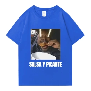 Don Pollo Salsa Y Picante komik grafik t shirt erkek kadın klasik punk Tee boy kısa kollu rah
