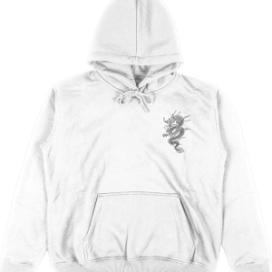 Dragon Beyaz Oversize Unisex Kapüşonlu Sweatshirt Hoodie
