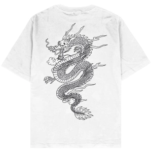 Dragon Beyaz Oversize Unisex T-shirt