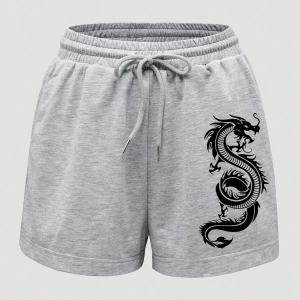 Dragon Grafik Bağcıklı Bel Pantolonu