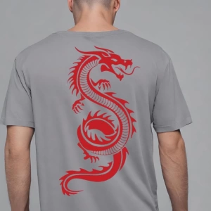dragon sırt baskılı oversize t-shirt
