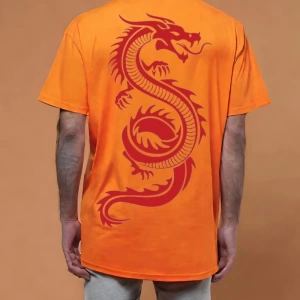 dragon sırt baskılı oversize t-shirt