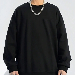 Dragon & Slogan Graphic Drop Shoulder Sweatshirt Siyah