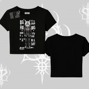 Dream Big Yazılı Takım Elbiseli Kedi Baskılı Babby Tee Tshirt