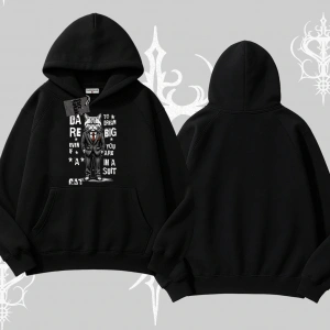 Dream Big Yazılı Takım Elbiseli Kedi Baskılı Kapşonlu Sweatshirt