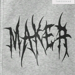 Dream Maker Yazı Sweatshirt Fermuarlı Hırka Gri