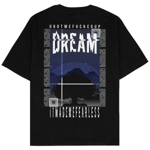 Dream Siyah Oversize Unisex T-shirt