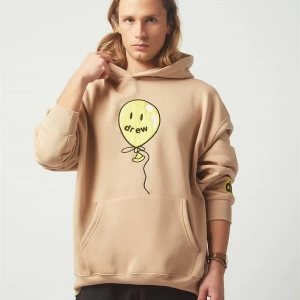 Drew Balon Oversıze Sweatshirt Hoodie Krem Bej