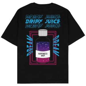 Dripy Juice Siyah Oversize Unisex T-shirt