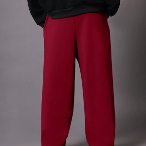 Drop Crotch Atletik Eşofman Altı Rahat Kesim Bol Jogger Pantolon İşlemeli Logo Kentsel