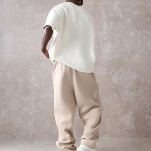 Drop Crotch Atletik Eşofman Altı Rahat Kesim Bol Jogger Pantolon İşlemeli Logo Kentsel