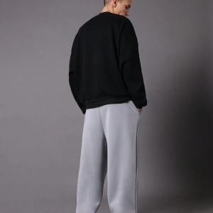 Drop Crotch Atletik Eşofman Altı Rahat Kesim Bol Jogger Pantolon İşlemeli Logo Kentsel