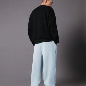 Drop Crotch Atletik Eşofman Altı Rahat Kesim Bol Jogger Pantolon İşlemeli Logo Kentsel