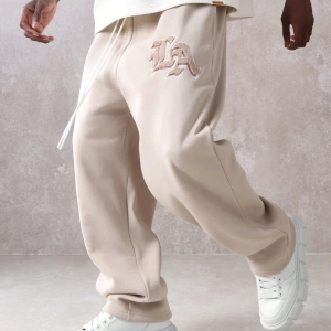 Drop Crotch Atletik Eşofman Altı Rahat Kesim Bol Jogger Pantolon İşlemeli Logo Kentsel