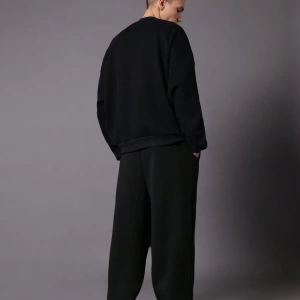Drop Crotch Atletik Eşofman Altı Rahat Kesim Bol Jogger Pantolon İşlemeli Logo Kentsel