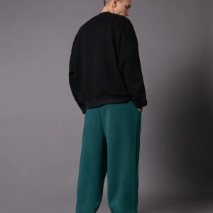 Drop Crotch Atletik Eşofman Altı Rahat Kesim Bol Jogger Pantolon İşlemeli Logo Kentsel