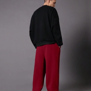 Drop Crotch Atletik Eşofman Altı Rahat Kesim Bol Jogger Pantolon İşlemeli Logo Kentsel