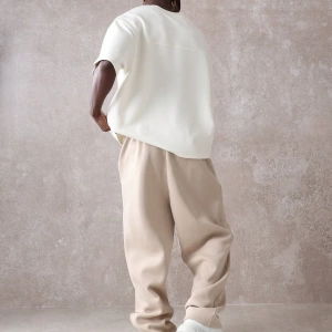 Drop Crotch Atletik Eşofman Altı Rahat Kesim Bol Jogger Pantolon İşlemeli Logo Kentsel