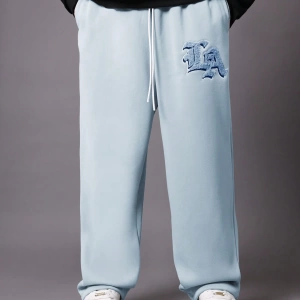 Drop Crotch Atletik Eşofman Altı Rahat Kesim Bol Jogger Pantolon İşlemeli Logo Kentsel