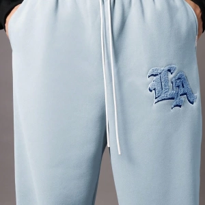 Drop Crotch Atletik Eşofman Altı Rahat Kesim Bol Jogger Pantolon İşlemeli Logo Kentsel