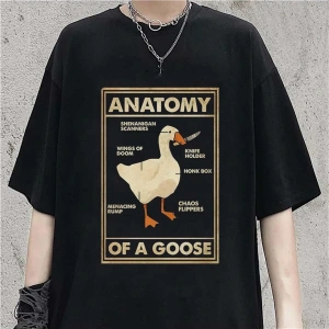 Duck Anatomy Baskılı Beyaz Unisex Oversize