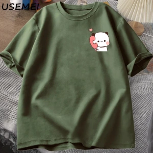 Dudu Bubu T Shirt kadın erkek çift komik T Shirt sevimli Panda ayı t-shirt yaz O boyun erkek  2848
