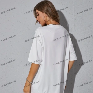 DÜZ  2 BASKISIZ Baskılı Oversize Kalıp Unisex T-shirt