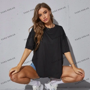 DÜZ  2 BASKISIZ Baskılı Oversize Kalıp Unisex T-shirt
