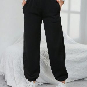 Düz Elastik Bel Eğimli Cepli Eşofman Altı