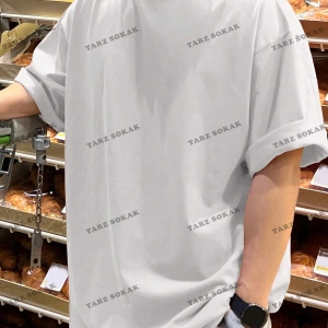 DÜZ  ERKEK 1 BASKISIZ Baskılı Oversize Kalıp Unisex T-shirt
