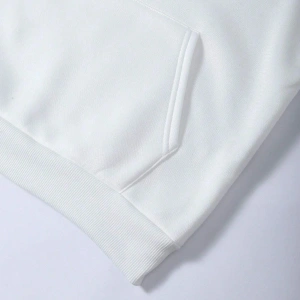 DÜZ Renkli Baskılı Oversize Kapüşonlu Sweatshirt Beyaz