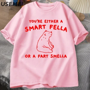 Eğer bir akıllı adam T Shirt kadın erkek Retro karikatür T-Shirt pamuk ayı garip T Shirt raha 2997