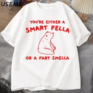Eğer bir akıllı adam T Shirt kadın erkek Retro karikatür T-Shirt pamuk ayı garip T Shirt raha 2997