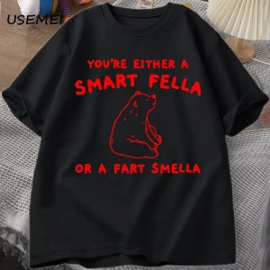 Eğer bir akıllı adam T Shirt kadın erkek Retro karikatür T-Shirt pamuk ayı garip T Shirt raha 2997