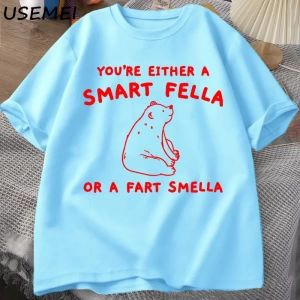 Eğer bir akıllı adam T Shirt kadın erkek Retro karikatür T-Shirt pamuk ayı garip T Shirt raha 2997