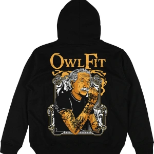 Einstein Siyah Oversize Unisex Kapüşonlu Sweatshirt Hoodie