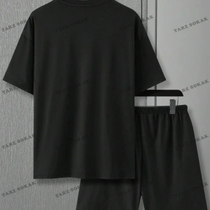 EMRG Erkek Ayı Slogan Baskılı T-Shirt ve Şort Takım