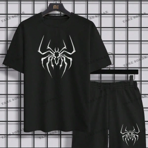 EMRG Erkek Karikatür Baskılı Kısa Kollu Tişört Ve Şort Takım