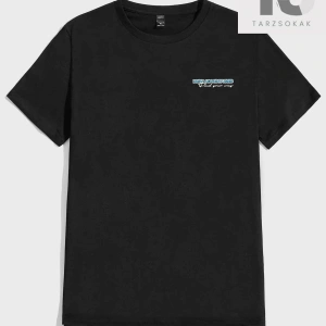 Erkek Araba ve Mektup Grafikli Tişört