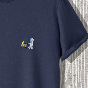 Erkek Astronot Baskılı Tişört