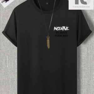 Erkek Astronot ve Slogan Grafikli Düşük Omuz Tişörtü