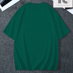 Erkek Ayı ve Mektup Baskı Yuvarlak Yaka Kısa Kollu Tişört