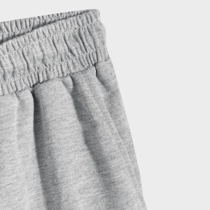 Erkek Bağcıklı Bel Düz Spor Şortu Sweat Düz Siyah Temel
