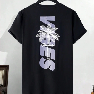 Erkek Basit Moda Kısa Kollu Tişört, Yaz Grafik Tişörtler Erkekler İçin Uy