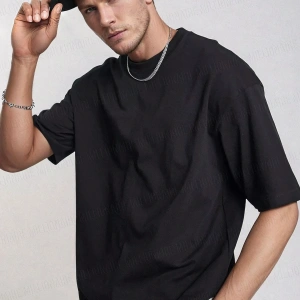 Erkek Beyaz Basic Düz Baskısız Oversize Salas Boyfriend