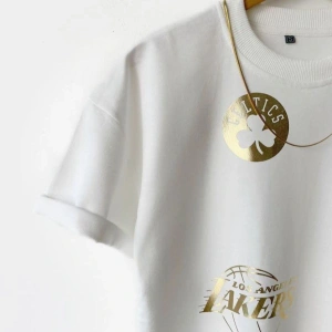 Erkek Beyaz Basketbol Tasarım Baskılı Oversize Bisiklet Yaka T-shirt