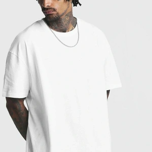 Erkek Beyaz Düz Oversize T-shirt