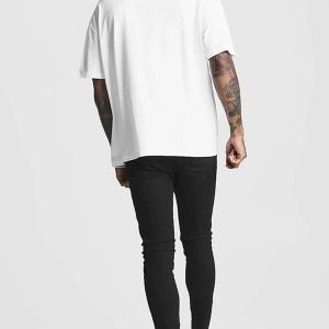 Erkek Beyaz Düz Oversize T-shirt